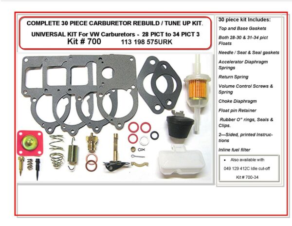 Carburetor Rebuild Kit, Solex 28/30/34 Pict-3