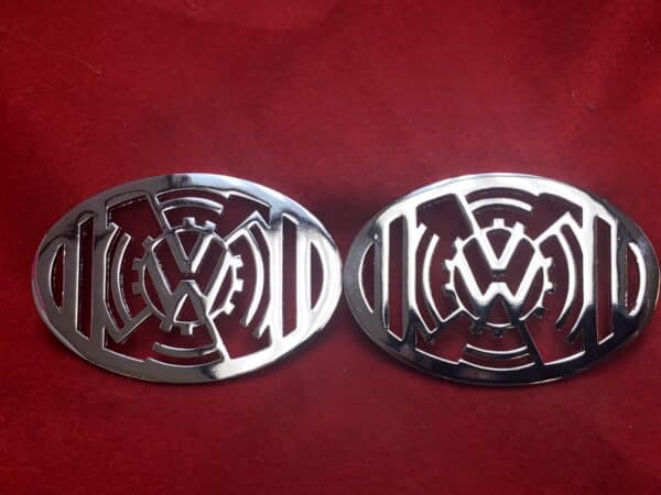 Horn Grill, VW Small Gear Chrome, Pair