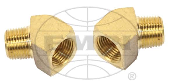 Oil Hose Fittings, Brass 45 Degree 3/8 X 3/8, Pair