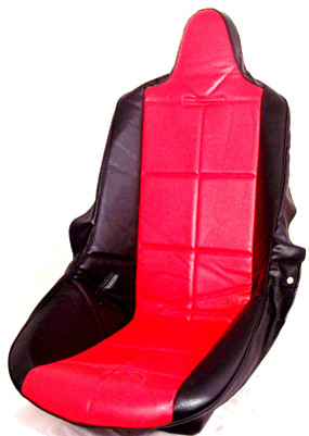 Seat Cover, Black/Red W/Square Pattern, Each