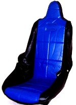 Seat Cover, Black/Blue W/Square Pattern, Each